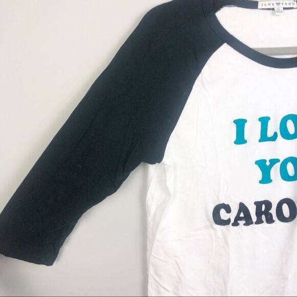 JUNK FOOD | CAROLINA PANTHERS I Love You Carolina Two Sided Raglan Women’s XL - Picture 2 of 9